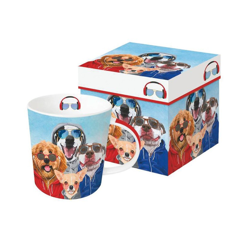 Psy Kubek Porcelanowy w Ozdobnym...