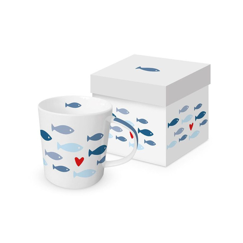 Rybki Kubek Porcelanowy w Ozdobnym...