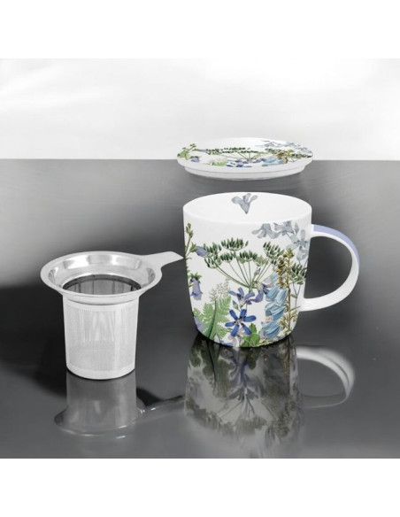 Kwiaty Polne Kubek z Pokrywką i Sitkiem, 350 ml