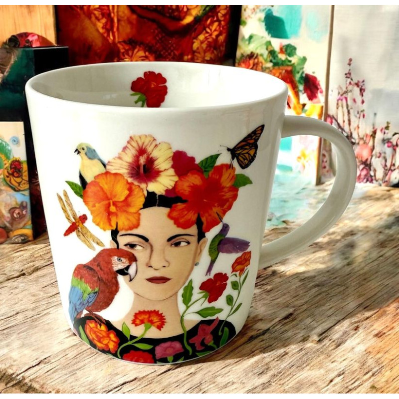 Kobieta z Papugą Kubek Porcelanowy w...