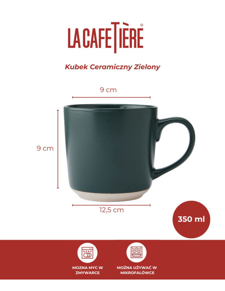 La Cafetière Kubek Ceramiczny Zielony 350 ml