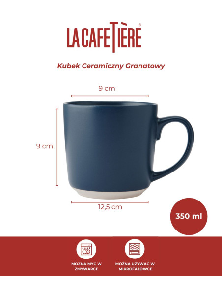 La Cafetière Kubek Ceramiczny Granatowy 350 ml