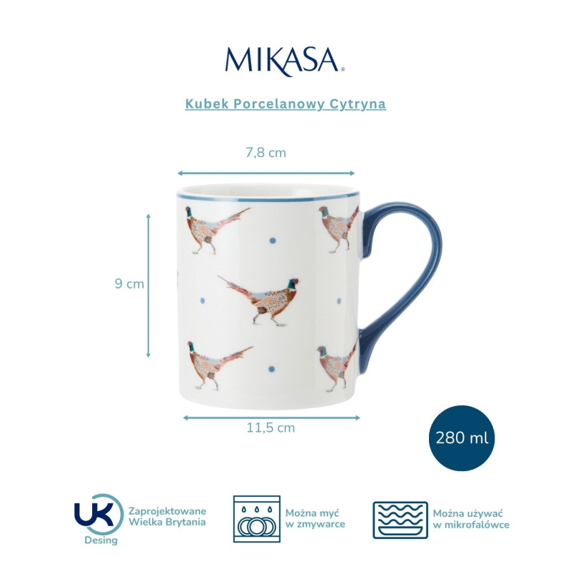 Mikasa Kubek Porcelanowy Bażanty 280 ml