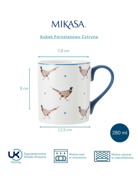 Mikasa Kubek Porcelanowy Bażanty 280 ml