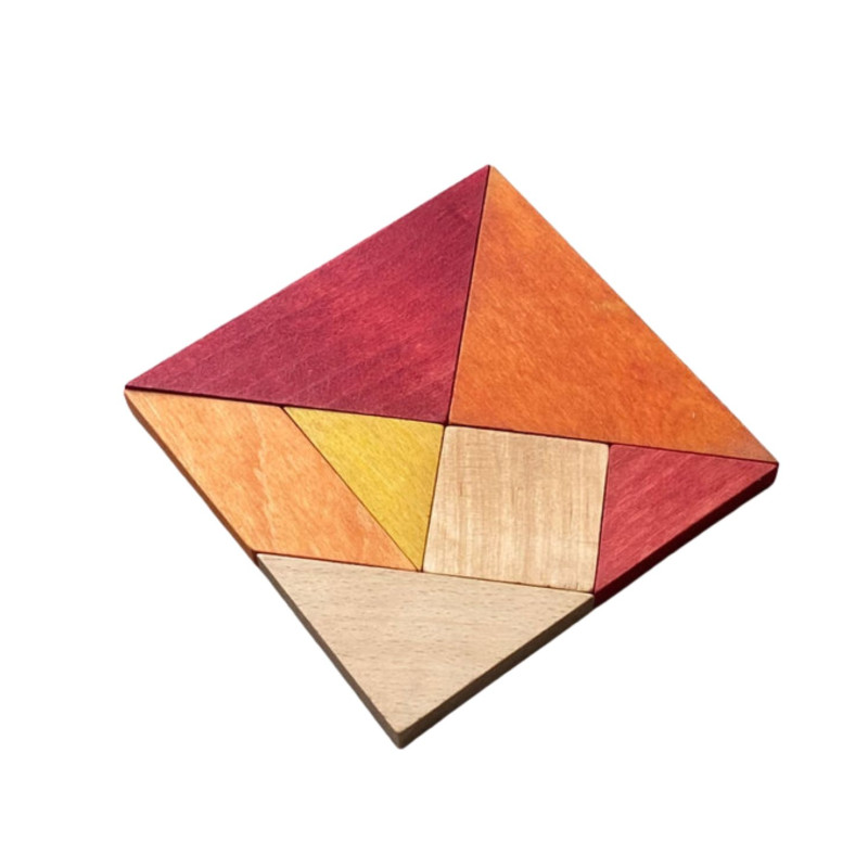 Drewniany Tangram w woreczku – barwa...