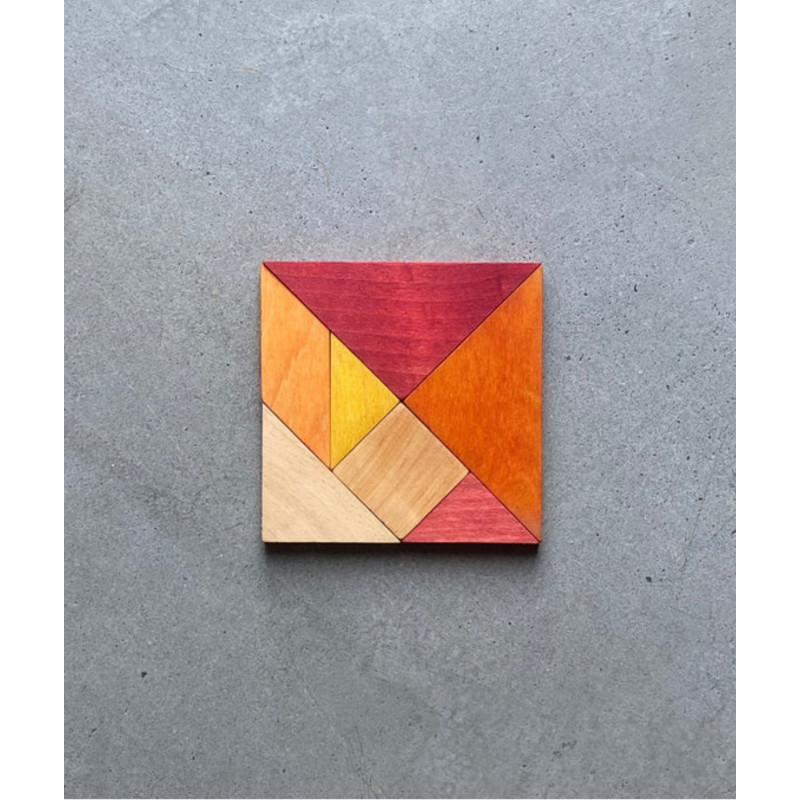 Drewniany Tangram w woreczku – barwa...