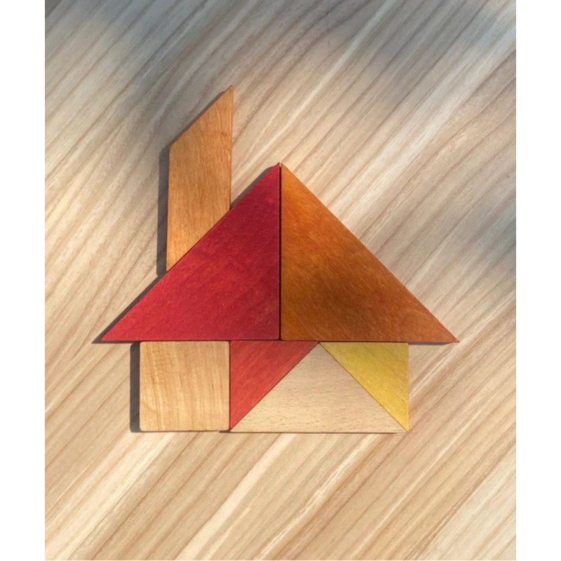 Drewniany Tangram w woreczku – barwa...