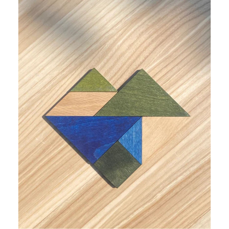 Drewniany Tangram w woreczku – barwa...