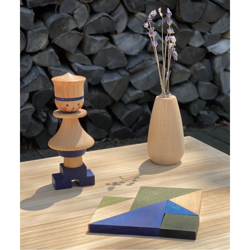 Drewniany Tangram w woreczku – barwa...