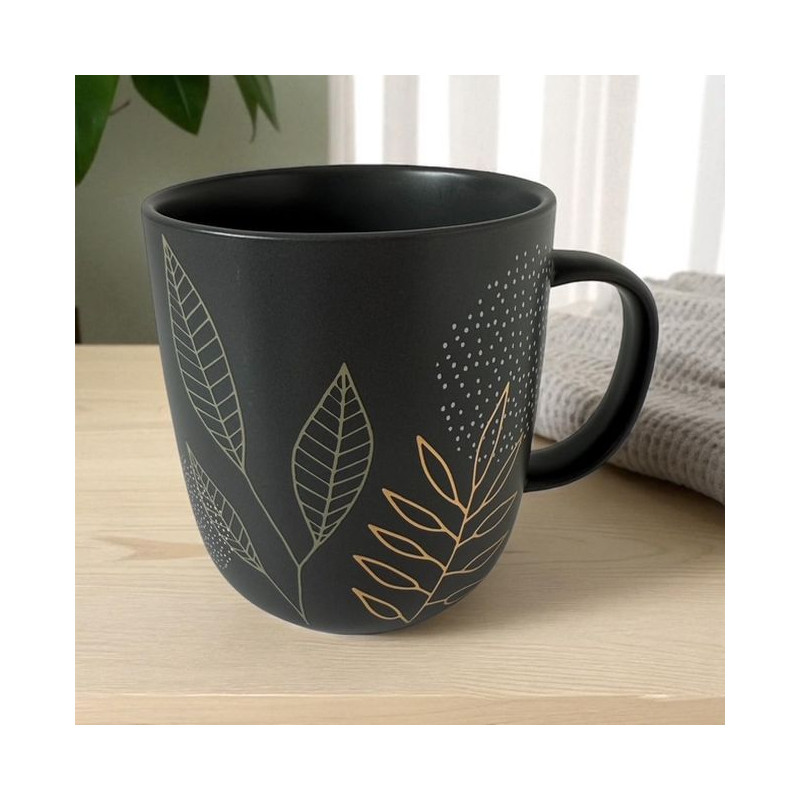 Złote Liście Kubek Porcelanowy w...