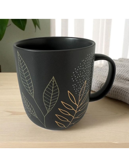 Złote Liście Kubek Porcelanowy w Ozdobnym Pudełku 400 ml