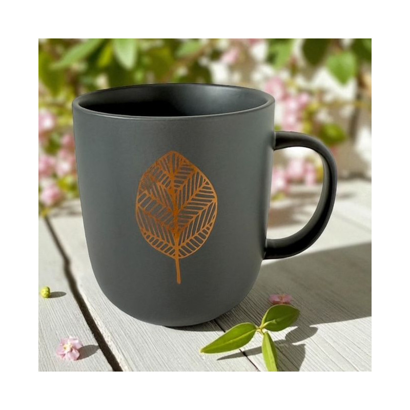 Złoty Liść Kubek Porcelanowy w...