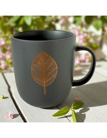 Złoty Liść Kubek Porcelanowy w Ozdobnym Pudełku 400 ml