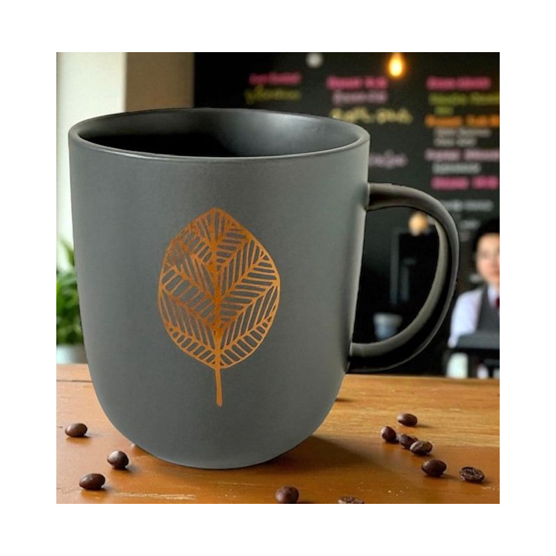 Złoty Liść Kubek Porcelanowy w...