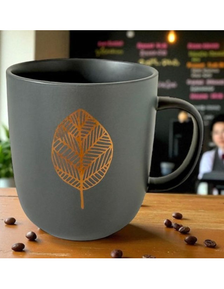 Złoty Liść Kubek Porcelanowy w Ozdobnym Pudełku 400 ml