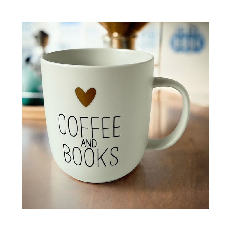 Coffee & Books Kubek Porcelanowy w...