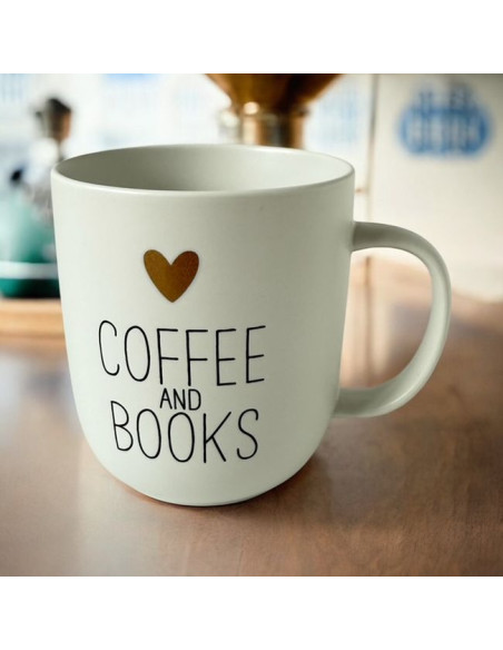 Coffee & Books Kubek Porcelanowy w Ozdobnym Pudełku, 400 ml