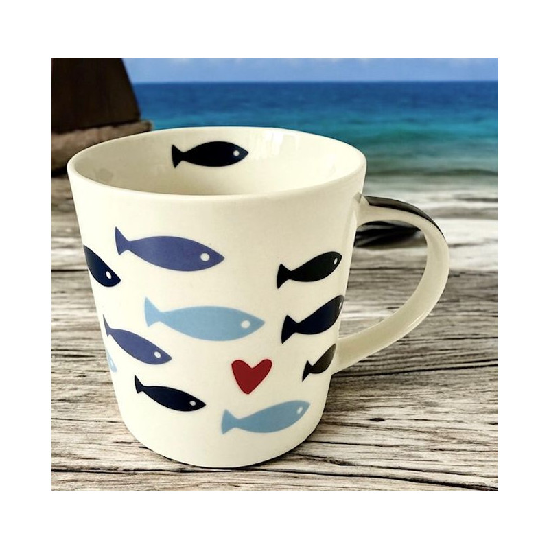 Rybki Kubek Porcelanowy w Ozdobnym...