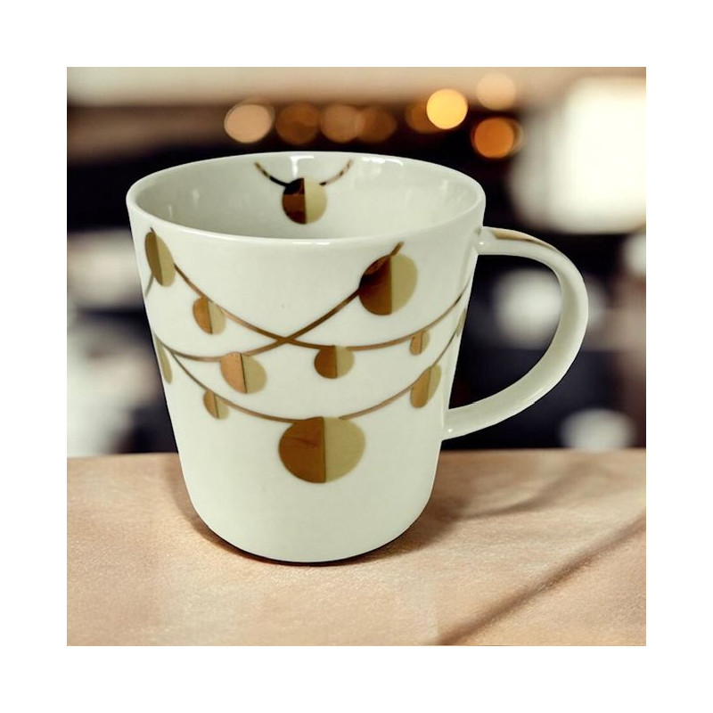 Złote Bombki Kubek Porcelanowy w...