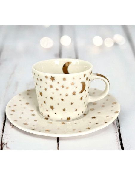 Księżyc, gwiazdki Filiżanka Porcelanowa espresso w ozdobnym pudełku 100 ml