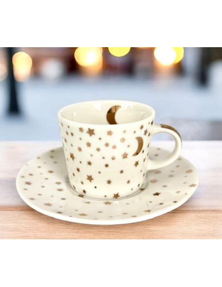 Księżyc, gwiazdki Filiżanka Porcelanowa espresso w ozdobnym pudełku 100 ml