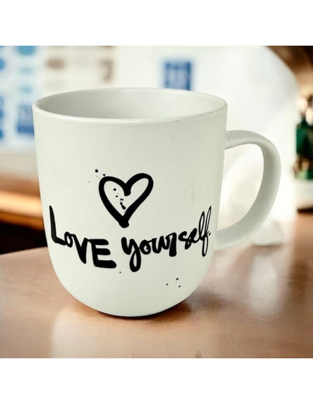 Kochaj Siebie Kubek Porcelanowy Biały 350 ml 