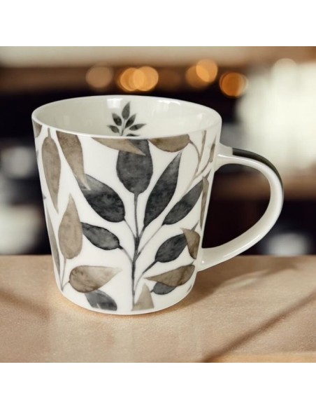 Liście Skandynawskie Kubek Porcelanowy w Ozdobnym Pudełku 350 ml