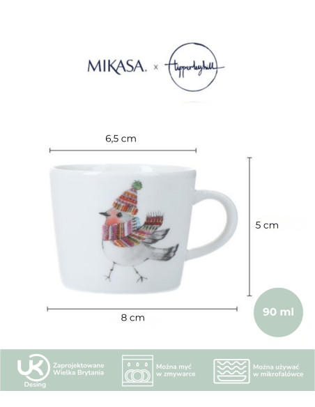 Mikasa TipperleyHill Robin Zestaw 2 Filiżanek do Espresso, 90 ml