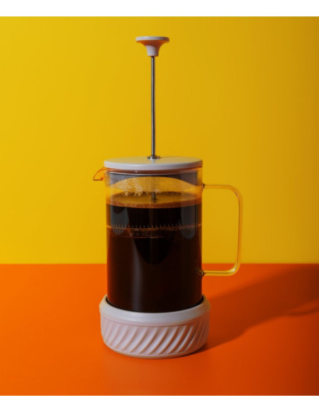 Zaparzacz do Kawy Typu French Press La Cafetiere Zero, kolor Kremowy, 1 litr