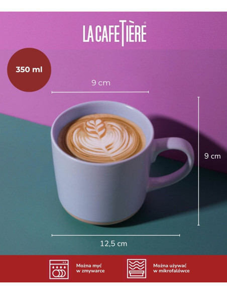 La Cafetière Ceramiczny Kubek do Kawy, Sky Blue, 350 ml