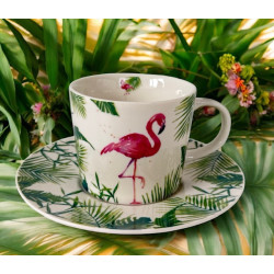 Filiżanka ze spodkiem Tropical Flamingo 2