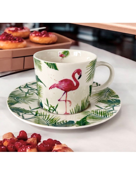 T. Flamingo Filiżanka z talerzykiem 200ml