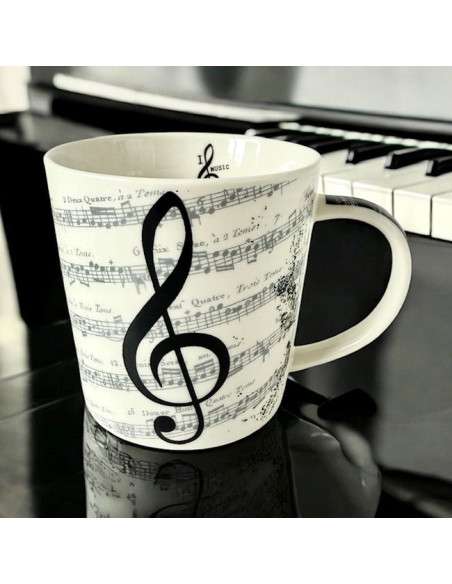 Klucz Wiolinowy Kubek Porcelanowy w Ozdobnym Pudełku 350 ml