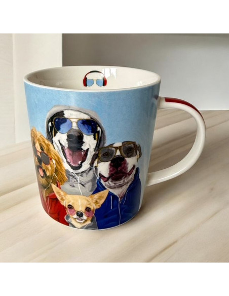 Psy Kubek Porcelanowy w Ozdobnym Pudełku, 400 ml