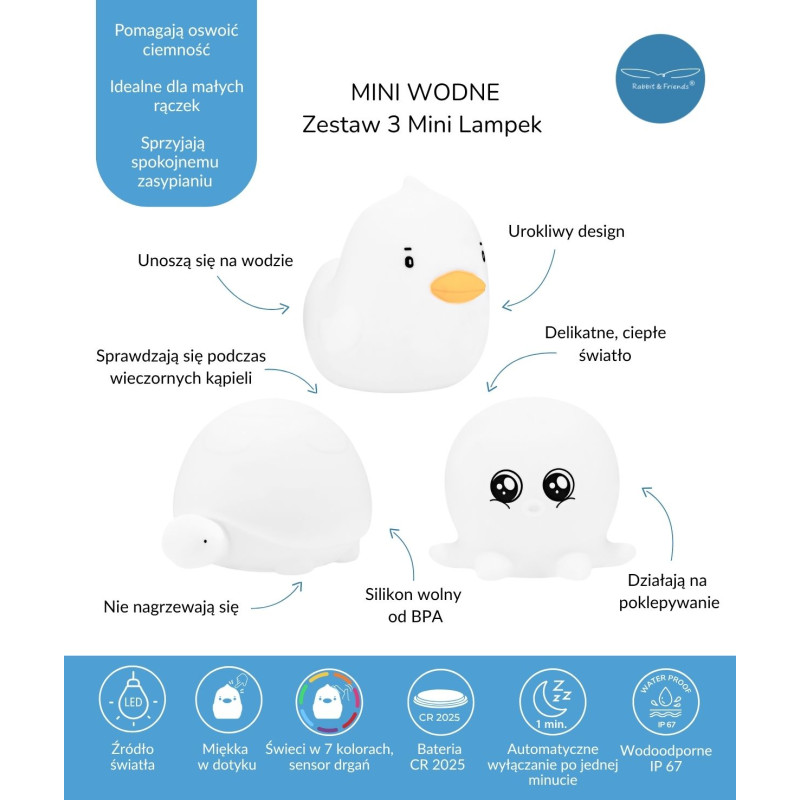 Zestaw MINI WODNE Lampki Silikonowe...