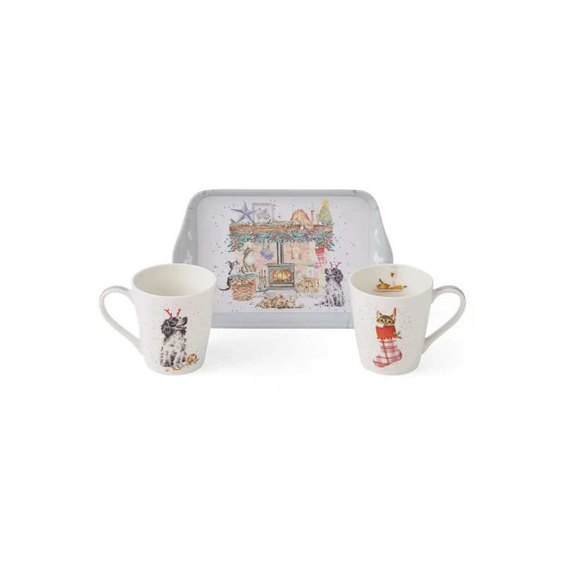 Idą Święta Kubki Porcelanowe & Tacka...