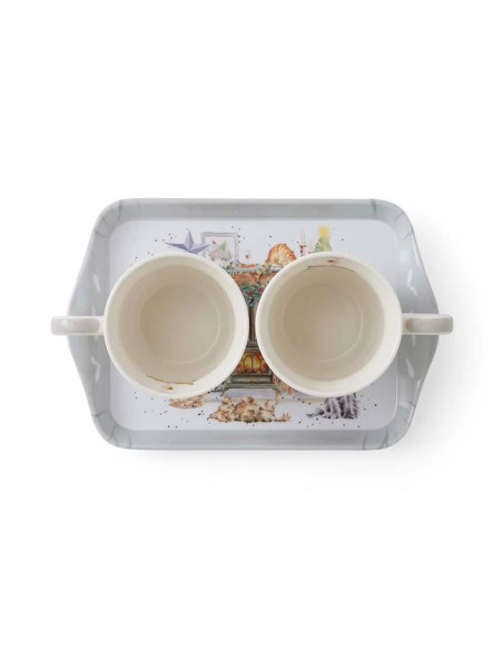 Idą Święta Kubki Porcelanowe & Tacka 3 szt.