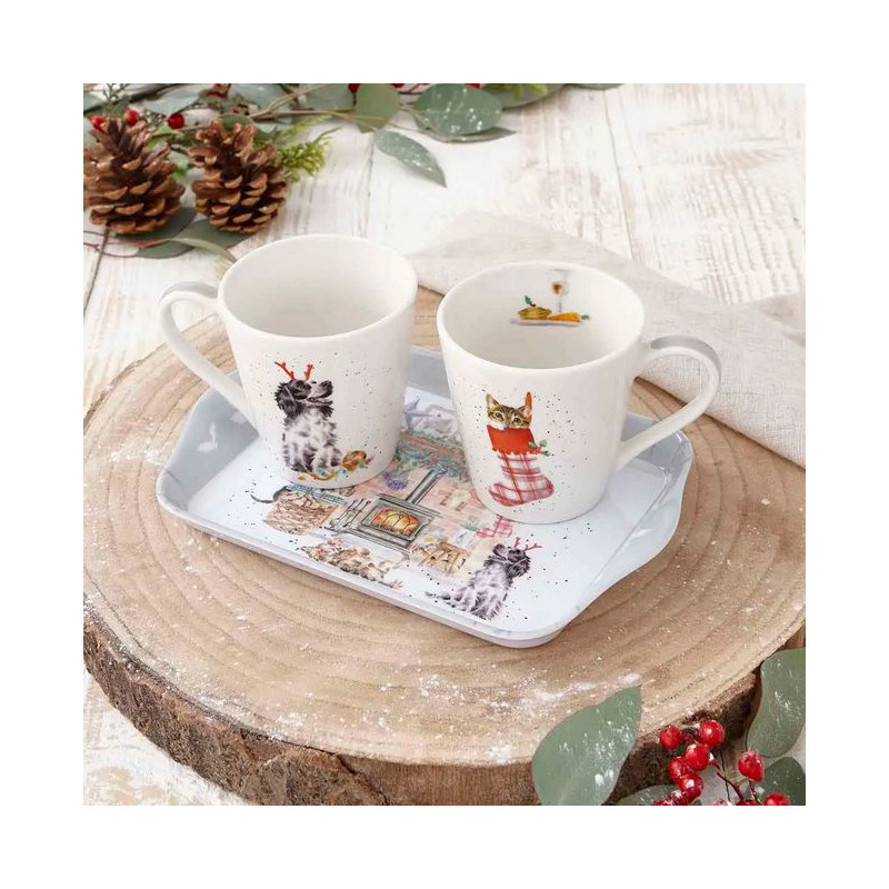 Idą Święta Kubki Porcelanowe & Tacka...
