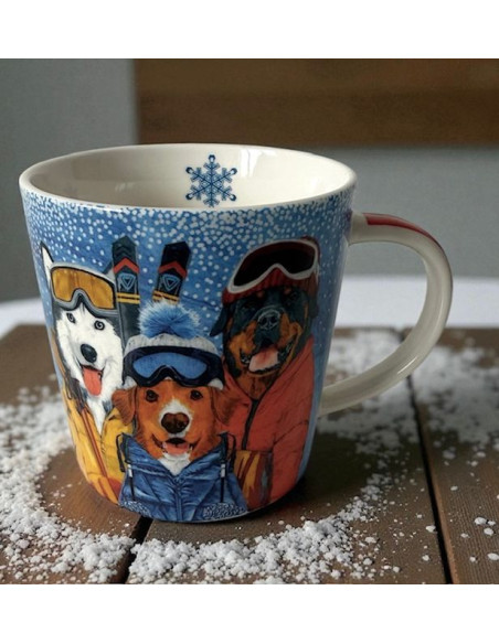 Psy Kubek Porcelanowy w Ozdobnym Pudełku 400 ml