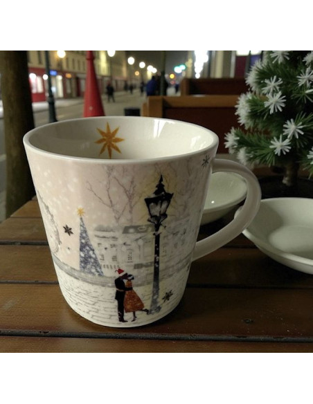 Świąteczne Uczucie Kubek Porcelanowy w Ozdobnym Pudełku 400 ml