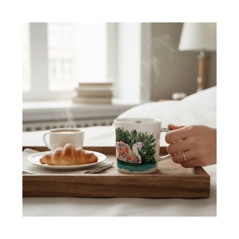 Łabędź Kubek Porcelanowy w Ozdobnym...