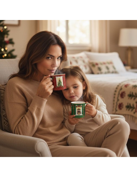 Świąteczna scanka kpl. 2 wysokiej jakości kubków Fine China 300 ml w zestawie prezentowym