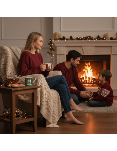 Świąteczna scanka kpl. 2 wysokiej jakości kubków Fine China 300 ml w zestawie prezentowym