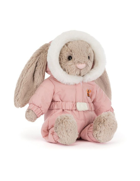 Króliczek Beżowy w Kombinezonie Zimowym 31 cm