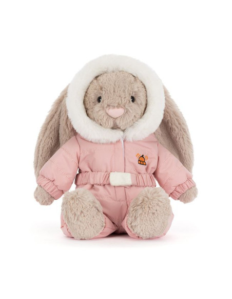 Króliczek Beżowy w Kombinezonie Zimowym 31 cm