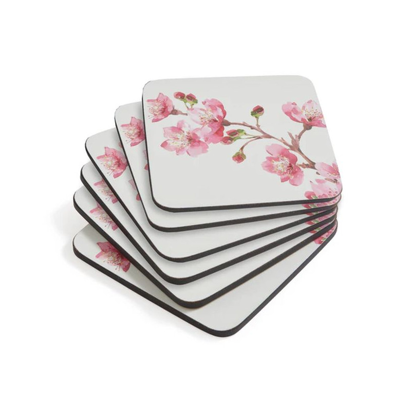 Różowe Kwiaty Podkładki małe 6 szt