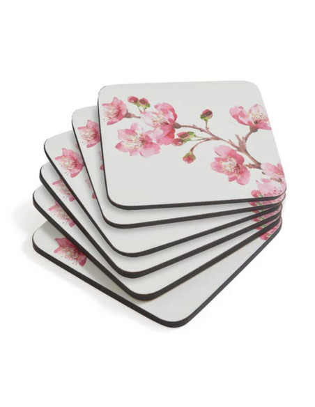 Różowe Kwiaty Podkładki małe 6 szt