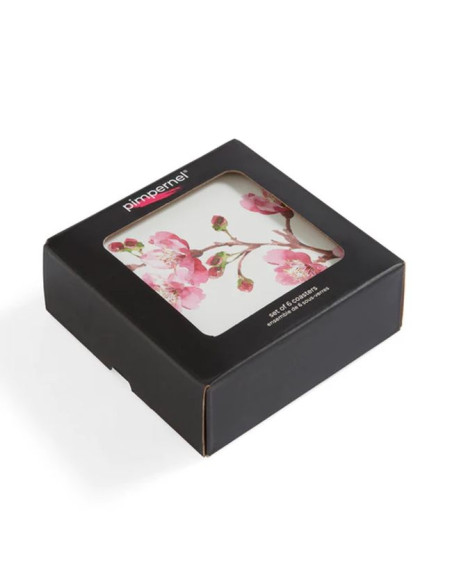 Różowe Kwiaty Podkładki małe 6 szt