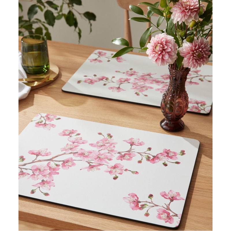 Różowe Kwiaty Podkładki średnie 6 szt