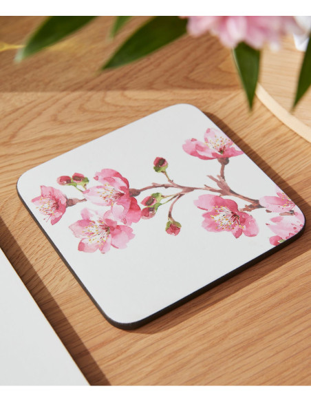 Różowe Kwiaty Podkładki małe 6 szt